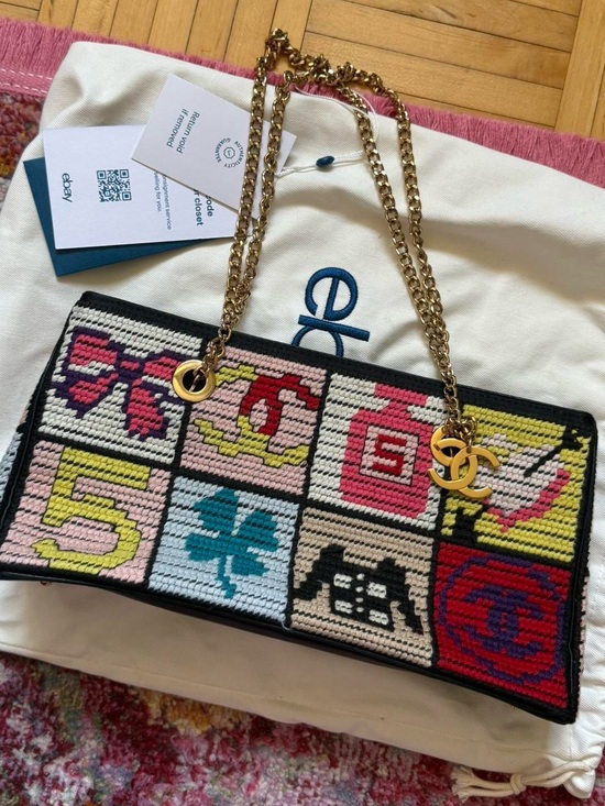 CHANEL Handbags - CHANEL Multicolor Embroidered Patchwork Precious Symbols Chain Shoulder Bag